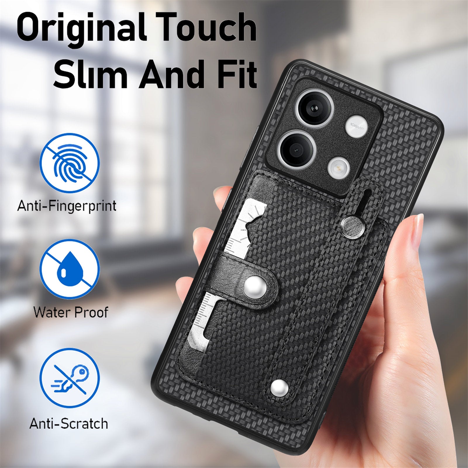 C1-01 For Xiaomi Redmi Note 13 4G Kickstand Case Card Slot Leather+TPU+PC Phone Cover C1-01 For Xiaomi Redmi Note 13 4G Kickstand Case Card Slot Leather+TPU+PC Phone Cover